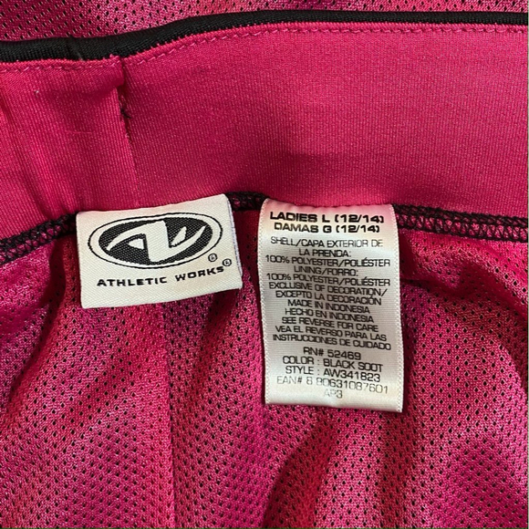 Athletic Works Ladies Activewear Elastic Drawstring Pants Size 12/14 Black Pink - Picture 8 of 9